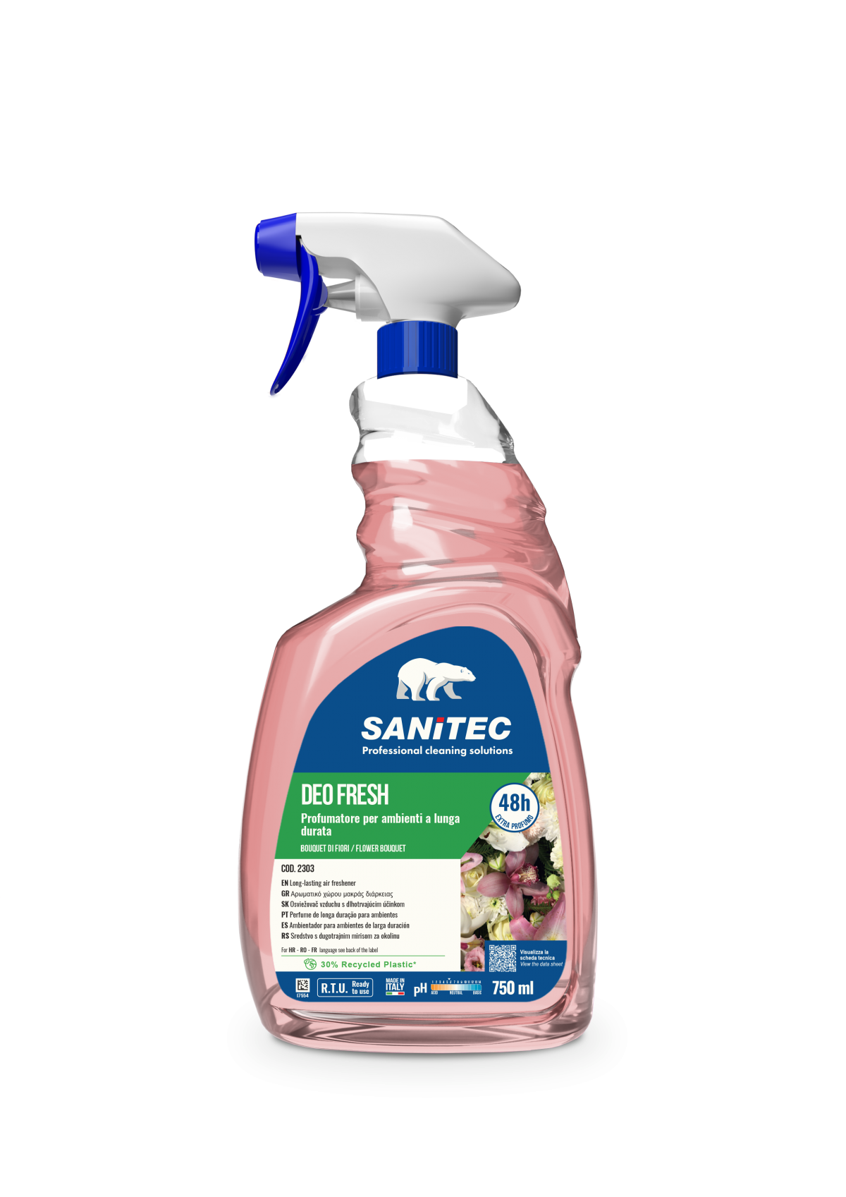 Textil és légfrissítő virágcsokor illattal 750 ml – Sanitec Deo Fresh Bouquet di Fiori 2303-S