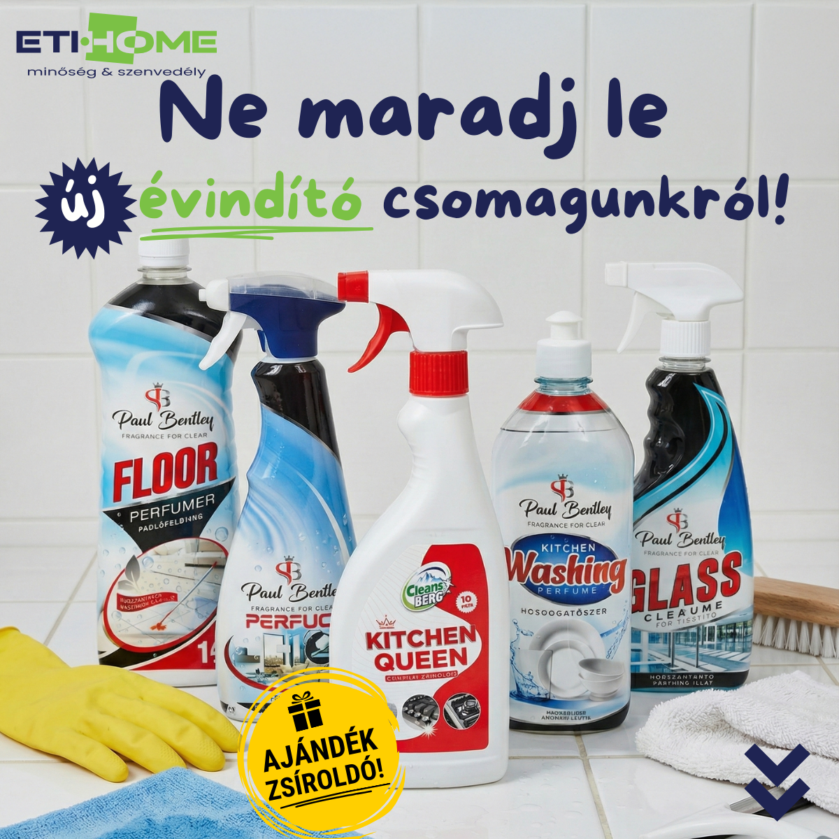 Paul Bentley évindító csomag ajándék Kitchen Queen zsíroldó