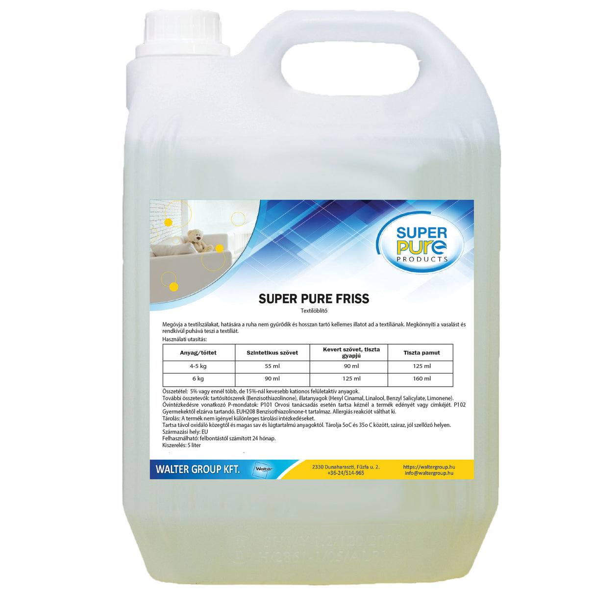 Textilöblítő  5L - Super Pure Friss