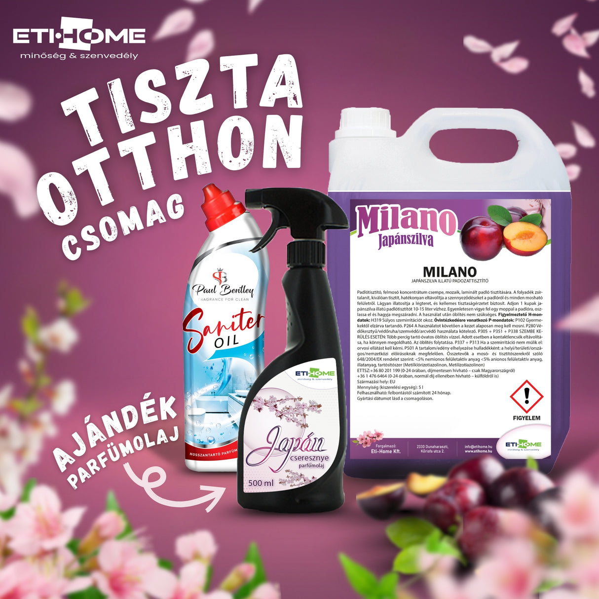 Felmosó + Szaniter olaj + AJÁNDÉK Japán Cseresznye