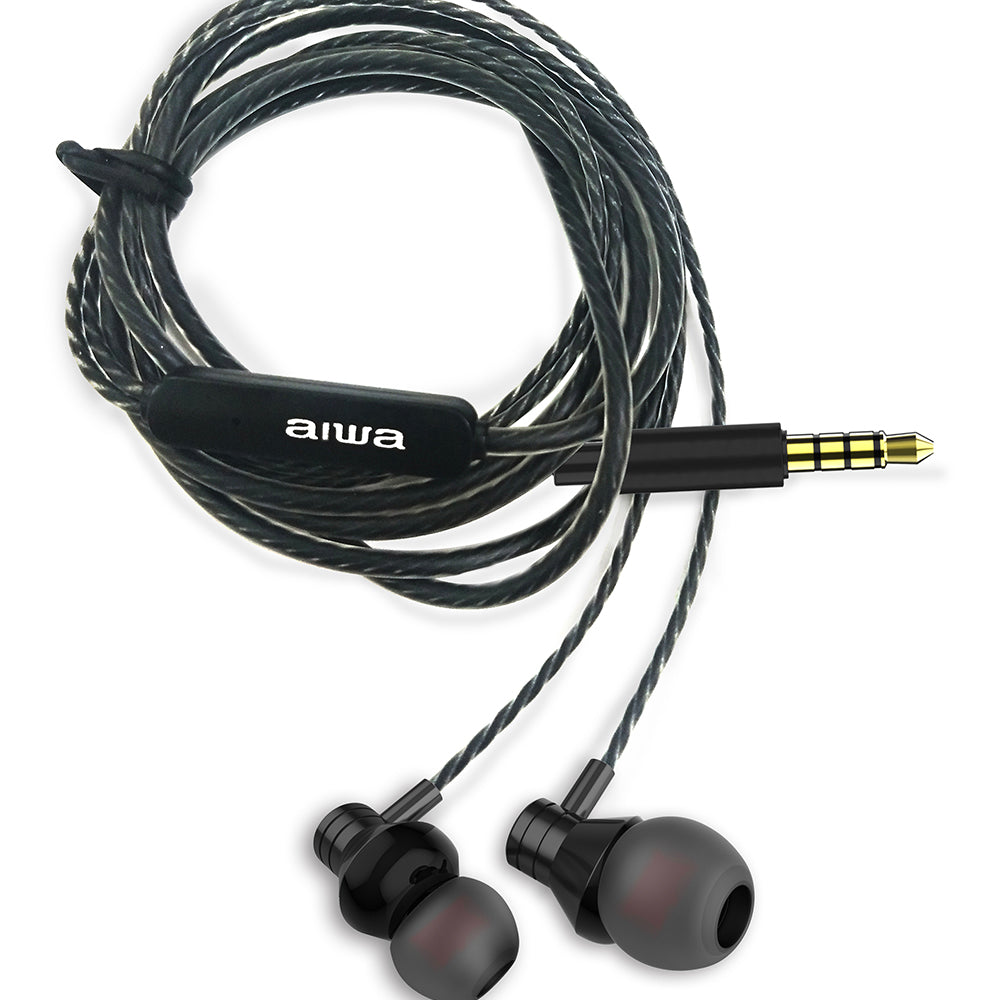 Aiwa ESTM-50BK Fülhallgató mikrofonnal, fekete színben