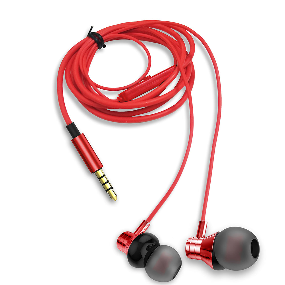 Aiwa ESTM-50RD Fülhallgató mikrofonnal, piros színben