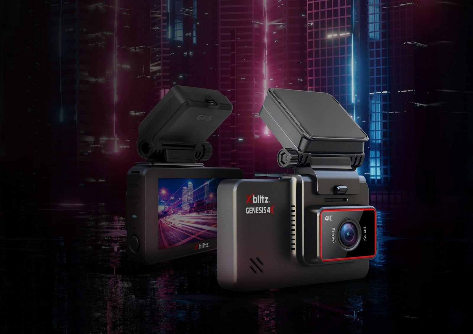 Xblitz GENESIS 4K Menetrögzitő kamera 4K felbontással és GPS-sel